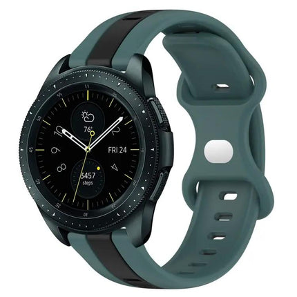 20mm Two-Tone Silicone Watch Band With Butterfly Buckle