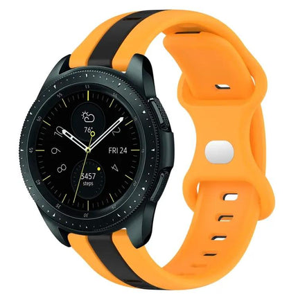 20mm Two-Tone Silicone Watch Band With Butterfly Buckle