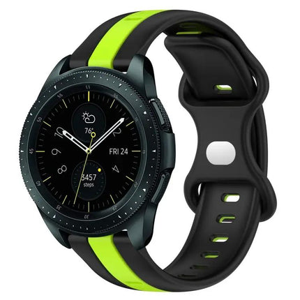 20mm Two-Tone Silicone Watch Band With Butterfly Buckle
