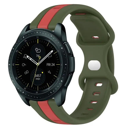 20mm Two-Tone Silicone Watch Band With Butterfly Buckle