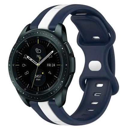 20mm Two-Tone Silicone Watch Band With Butterfly Buckle
