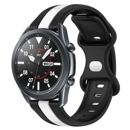 22mm Two-Tone Silicone Watch Band, Butterfly Buckle, Samsung