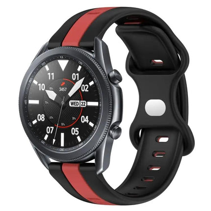 22mm Two-Tone Silicone Watch Band, Butterfly Buckle, Samsung