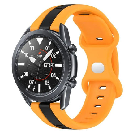 22mm Two-Tone Silicone Watch Band, Butterfly Buckle, Samsung