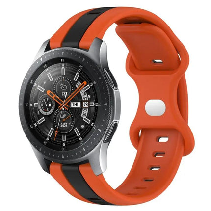 22mm Two-Tone Silicone Watch Band, Butterfly Buckle, Samsung