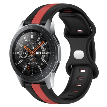22mm Two-Tone Silicone Watch Band, Butterfly Buckle, Samsung