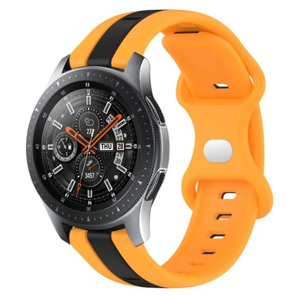 22mm Two-Tone Silicone Watch Band, Butterfly Buckle, Samsung