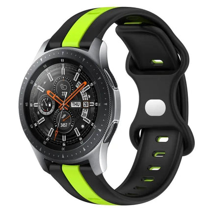 22mm Two-Tone Silicone Watch Band, Butterfly Buckle, Samsung