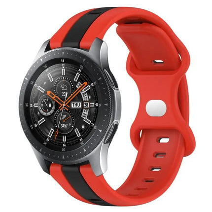 22mm Two-Tone Silicone Watch Band, Butterfly Buckle, Samsung