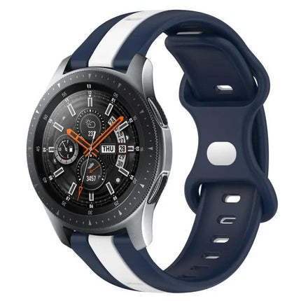 22mm Two-Tone Silicone Watch Band, Butterfly Buckle, Samsung