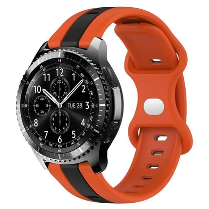 22mm Two-Tone Silicone Watch Band Butterfly Buckle Gear S3