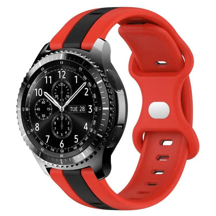 22mm Two-Tone Silicone Watch Band Butterfly Buckle Gear S3
