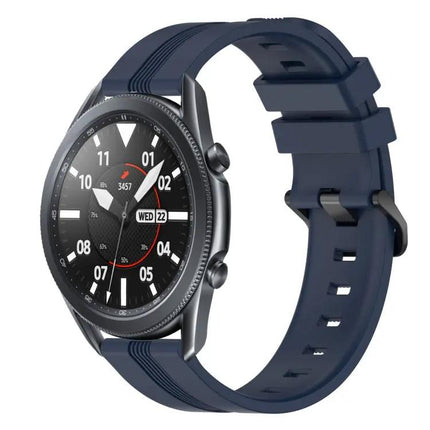 22mm Concave Striped Silicone Band for Galaxy Watch 45/46mm