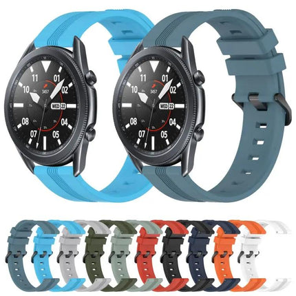 22mm Concave Striped Silicone Band for Galaxy Watch 45/46mm