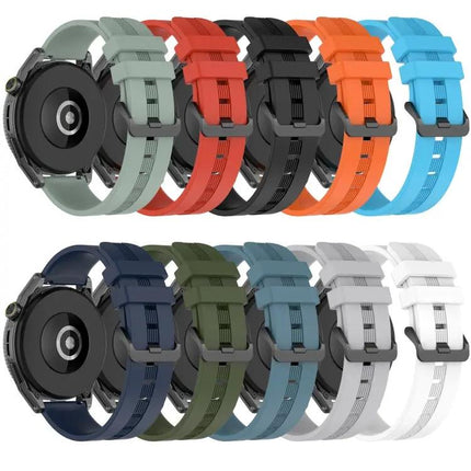 22mm Concave Striped Silicone Band for Galaxy Watch 45/46mm