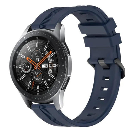 22mm Concave Striped Silicone Band for Galaxy Watch 45/46mm