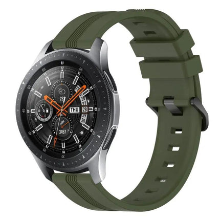 22mm Concave Striped Silicone Band for Galaxy Watch 45/46mm