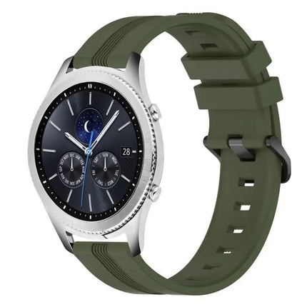 22mm Silicone Concave Striped Watch Band For Samsung Gear S3