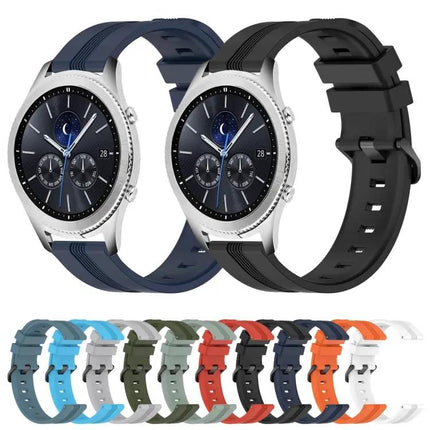 22mm Silicone Concave Striped Watch Band For Samsung Gear S3