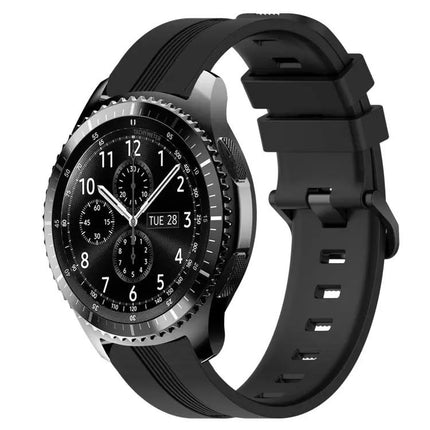 22mm Silicone Concave Striped Watch Band For Samsung Gear S3