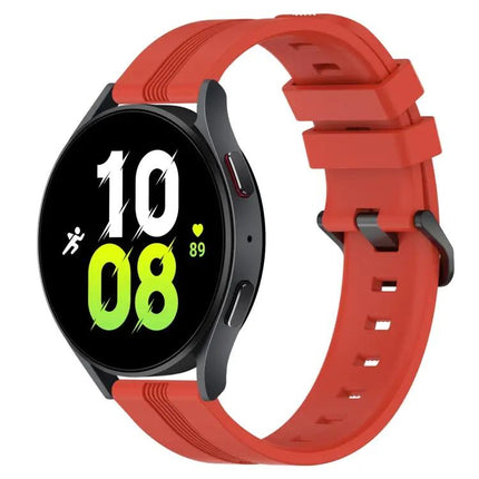 20mm Concave Striped Silicone Band for Galaxy Watch