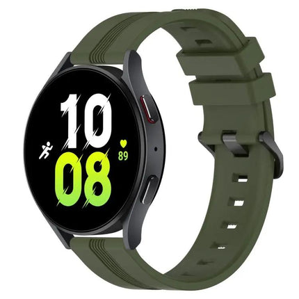 20mm Concave Striped Silicone Band for Galaxy Watch