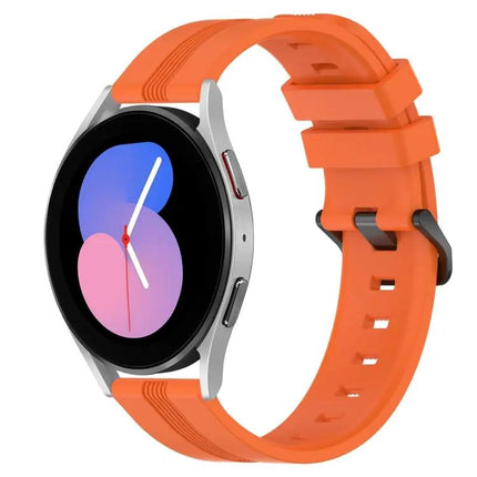 20mm Concave Striped Silicone Band For Galaxy Watch5 40/45mm
