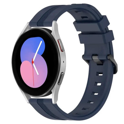20mm Concave Striped Silicone Band For Galaxy Watch5 40/45mm