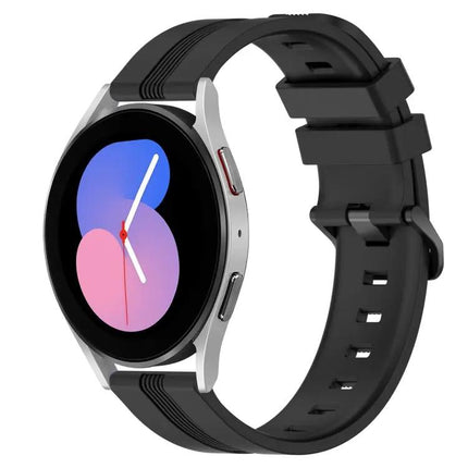 20mm Concave Striped Silicone Band For Galaxy Watch5 40/45mm