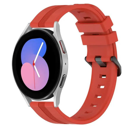 20mm Concave Striped Silicone Band For Galaxy Watch5 40/45mm