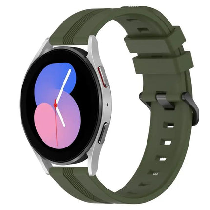 20mm Concave Striped Silicone Band For Galaxy Watch5 40/45mm
