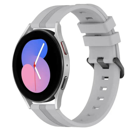 20mm Concave Striped Silicone Band For Galaxy Watch5 40/45mm