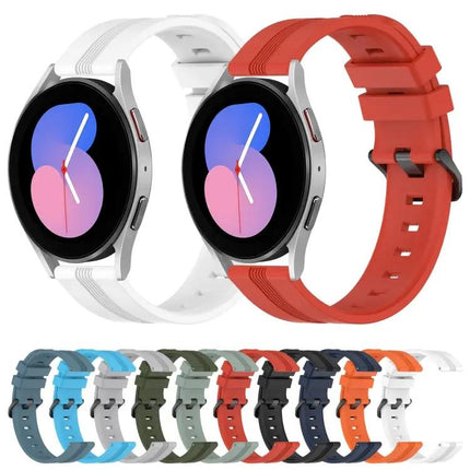20mm Concave Striped Silicone Band For Galaxy Watch5 40/45mm