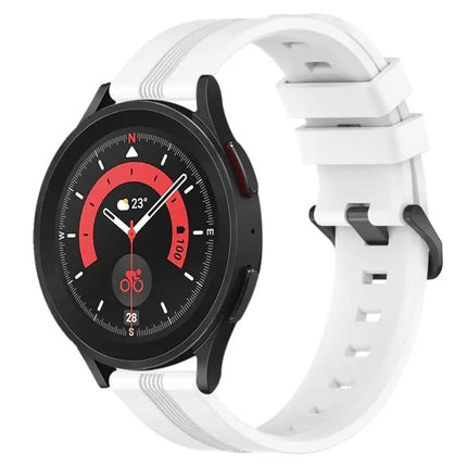 20mm Concave Striped Silicone Band For Galaxy Watch5 40/45mm