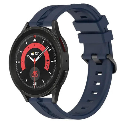 20mm Concave Striped Silicone Band For Galaxy Watch5 40/45mm