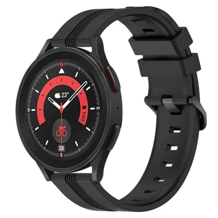 20mm Concave Striped Silicone Band For Galaxy Watch5 40/45mm