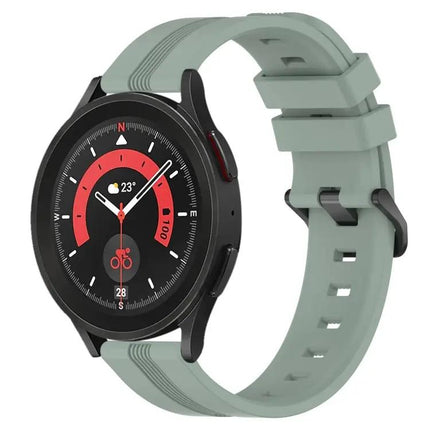 20mm Concave Striped Silicone Band For Galaxy Watch5 40/45mm