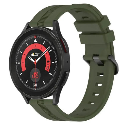 20mm Concave Striped Silicone Band For Galaxy Watch5 40/45mm