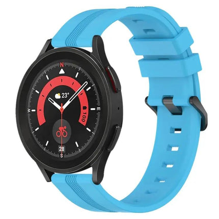 20mm Concave Striped Silicone Band For Galaxy Watch5 40/45mm