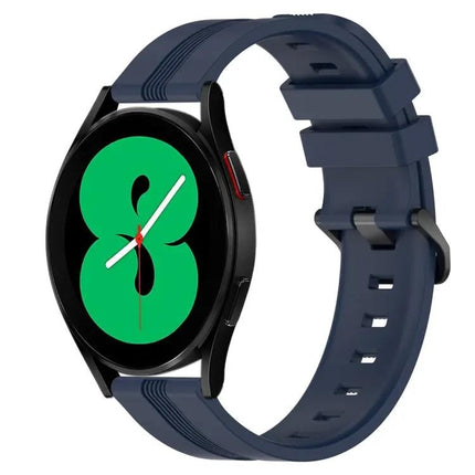 20mm Concave Striped Silicone Watch Band For Galaxy Watch4