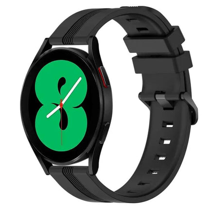 20mm Concave Striped Silicone Watch Band For Galaxy Watch4