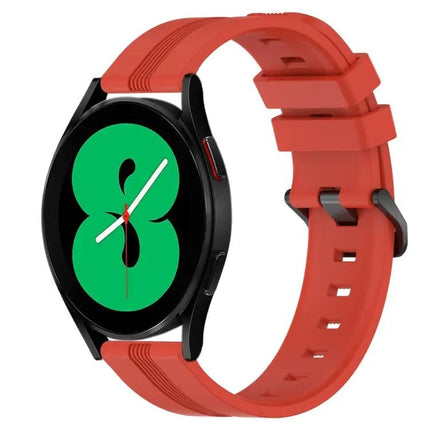 20mm Concave Striped Silicone Watch Band For Galaxy Watch4