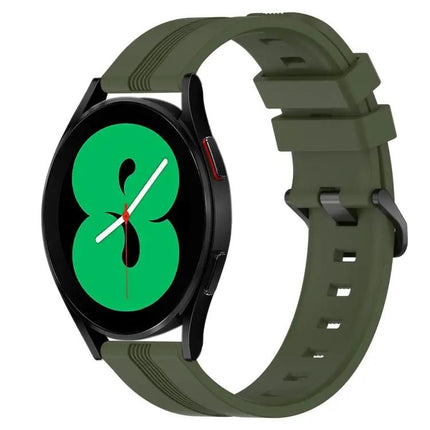 20mm Concave Striped Silicone Watch Band For Galaxy Watch4
