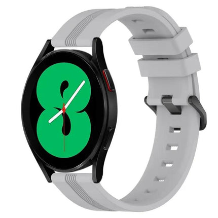 20mm Concave Striped Silicone Watch Band For Galaxy Watch4