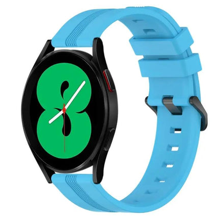 20mm Concave Striped Silicone Watch Band For Galaxy Watch4