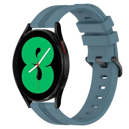 20mm Concave Striped Silicone Watch Band For Galaxy Watch4