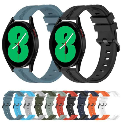 20mm Concave Striped Silicone Watch Band For Galaxy Watch4
