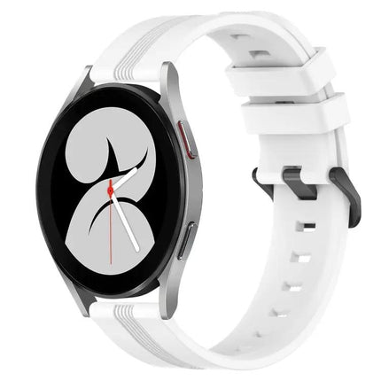 20mm Concave Striped Silicone Watch Band For Galaxy Watch4