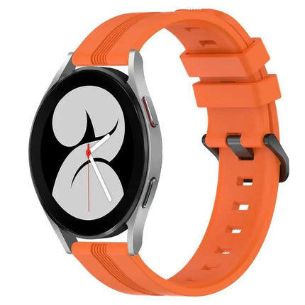 20mm Concave Striped Silicone Watch Band For Galaxy Watch4