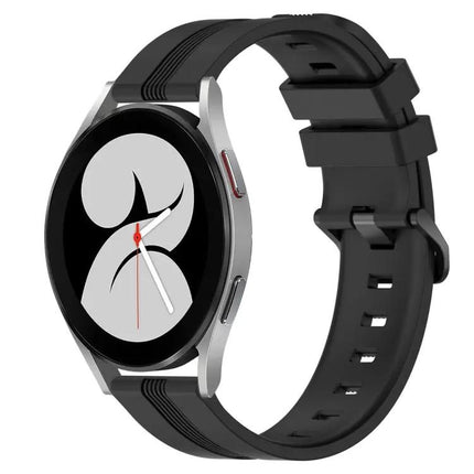 20mm Concave Striped Silicone Watch Band For Galaxy Watch4